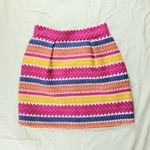 Nomad Women Pink Mustard Purple Stripe Skirt S